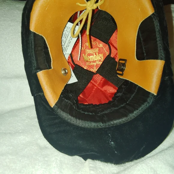 Wembley Elegant Black Velvet Equestrian Helmet Size 6 3/4
